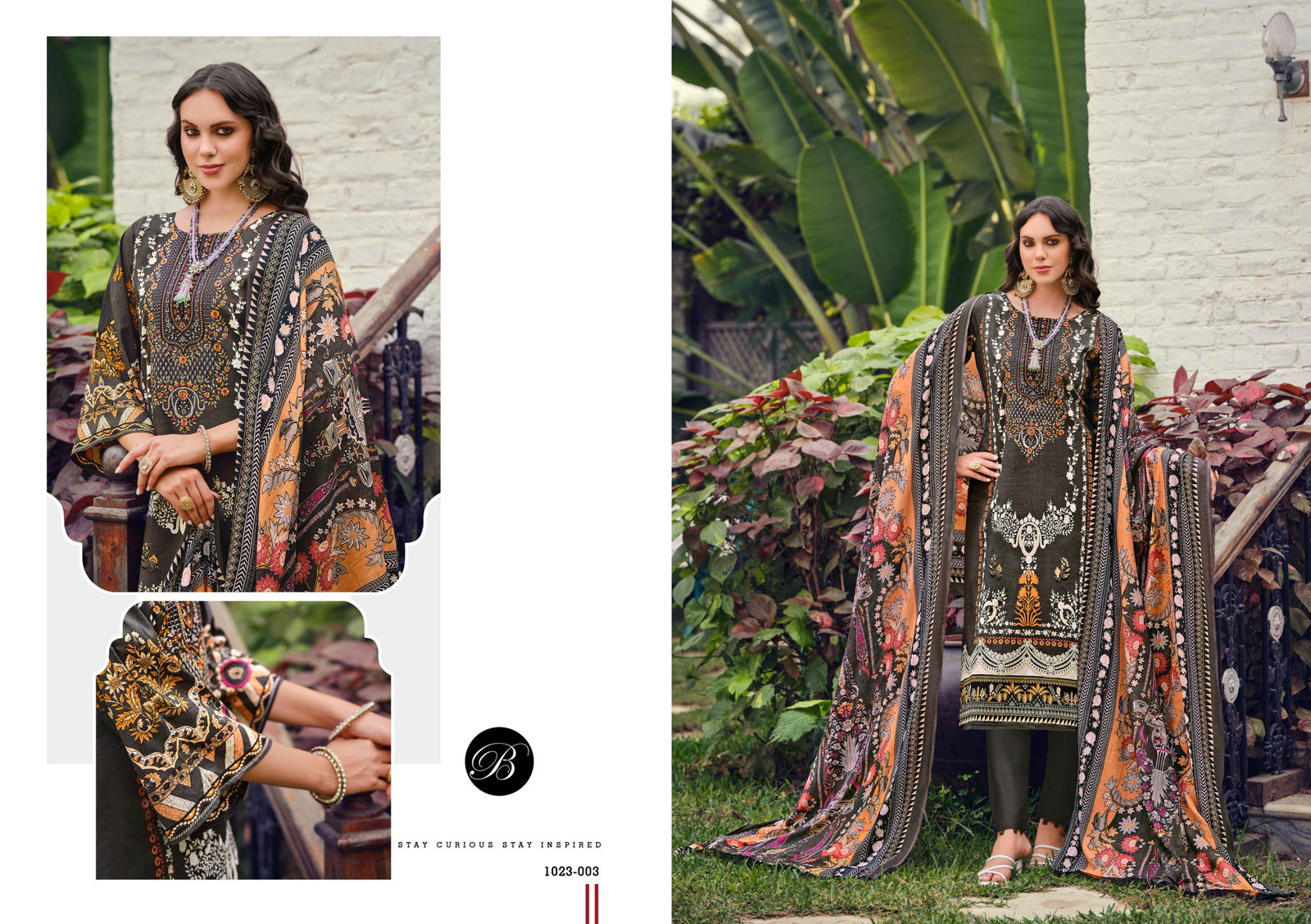 Riwayat vol 10 by Belliza Viscose Rayon Digital Printed Dress Material